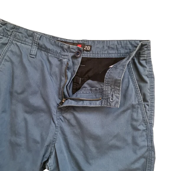 Quiksilver Shorts Size 28 Blue Chino Cotton Board Pockets Summer Holiday Beach - Picture 4 of 9